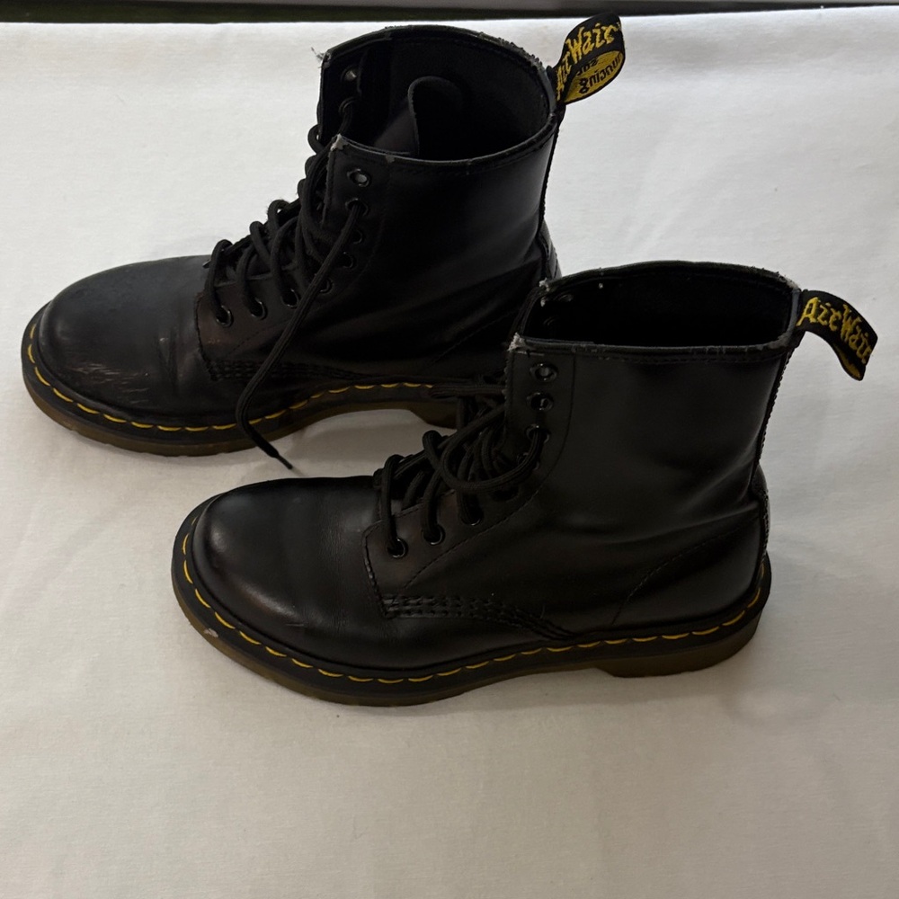 Doc Martins Black Leather Lace-Up Boots